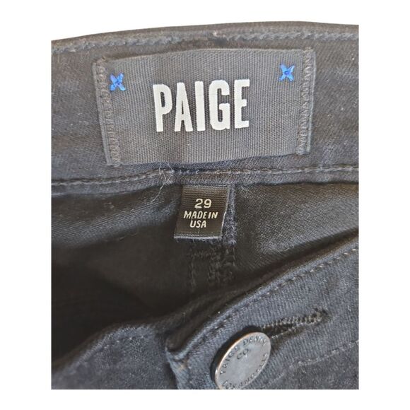 Paige Jeans Solid Black Verdugo Ankle Frayed Hem Size 29 - Picture 2 of 8